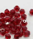 Premium Red Siam Crystal Bicone Beads – 4mm