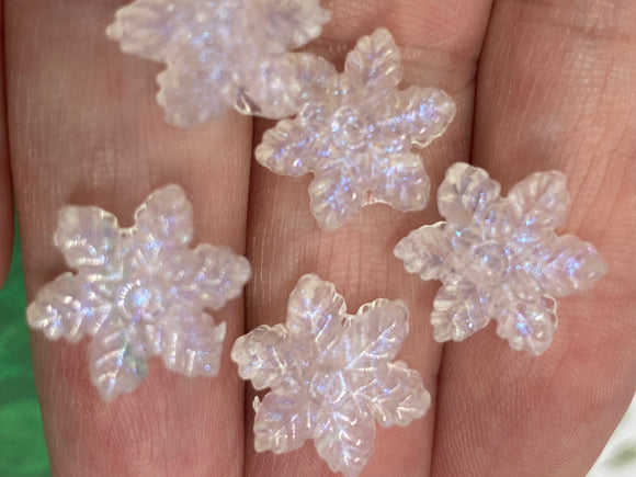 Clear AB Acrylic Transparent Snowflake Beads