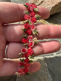 Red Floral Lace Trim 20mm width