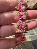 Pink Floral Lace Trim 20mm width