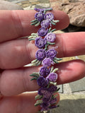 Purple Floral Lace Trim 20mm width