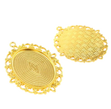 Gold Oval Cabochon Setting 30 x 40mm