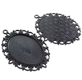 Black Oval Cabochon Setting 30 x 40mm