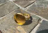 9ct Gold Plated 14mm Cabochon Ring