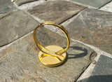 9ct Gold Plated 14mm Cabochon Ring