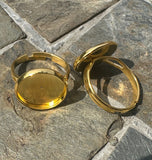 9ct Gold Plated 14mm Cabochon Ring