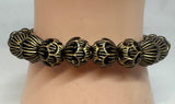 Handmade Vintage Black & Gold Acrylic Beaded Stretch Bracelet