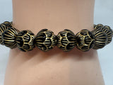 Handmade Vintage Black & Gold Acrylic Beaded Stretch Bracelet