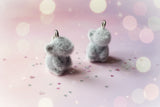 Flocked Grey Mouse Charms