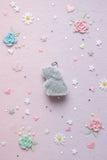 Flocked Grey Mouse Charms