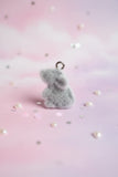 Flocked Grey Mouse Charms
