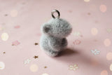 Flocked Grey Mouse Charms
