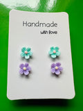 Handmade Resin Flower Earrings – Imperfect 2 Pairs