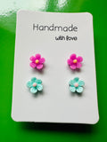 Handmade Resin Flower Earrings – Imperfect 2 Pairs