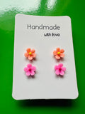 Handmade Resin Flower Earrings – Imperfect 2 Pairs