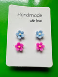 Handmade Resin Flower Earrings – Imperfect 2 Pairs