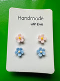 Handmade Resin Flower Earrings – Imperfect 2 Pairs