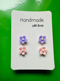 Handmade Resin Flower Earrings – Imperfect 2 Pairs