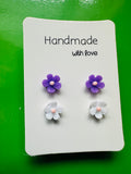 Handmade Resin Flower Earrings – Imperfect 2 Pairs