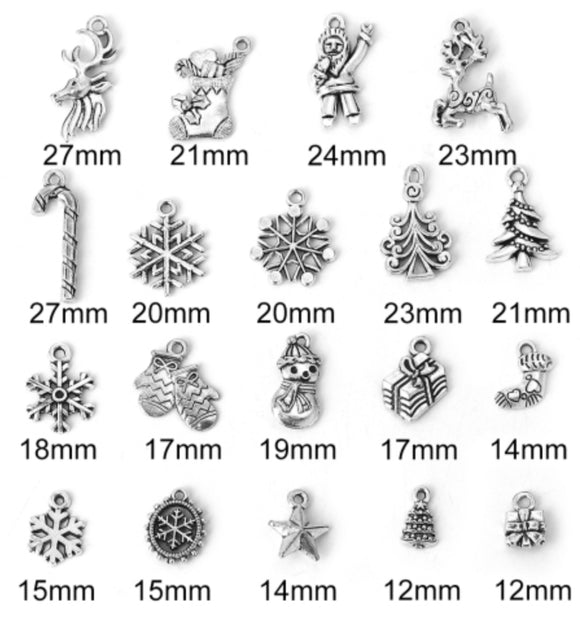 Pack of 20 Mixed Christmas Charms