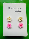 Handmade Resin Flower Earrings – Imperfect 2 Pairs