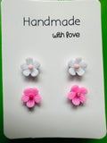 Handmade Resin Flower Earrings – Imperfect 2 Pairs