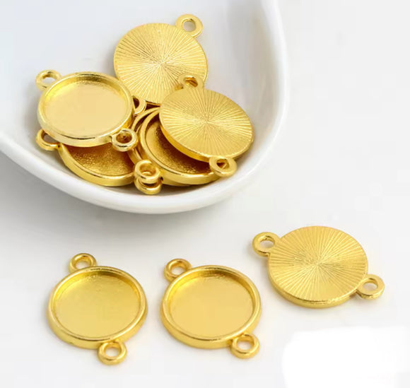 Gold Cabochon Connectors Size 12mm