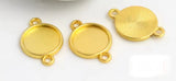 Gold Cabochon Connectors Size 12mm