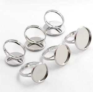 Silver Plated 16mm and 18mm Ring Setting