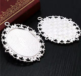 Silver Oval Cabochon Setting 30 x 40mm