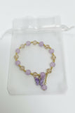 beaded bracelet with butterfly charm 