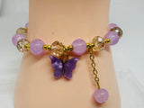 beaded bracelet with butterfly charm 