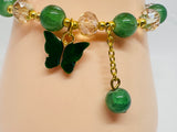 beaded bracelet with butterfly charm 