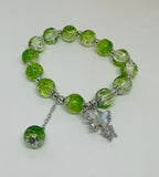 beaded bracelet with butterfly charm 
