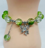 beaded bracelet with butterfly charm 