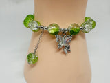 beaded bracelet with butterfly charm 