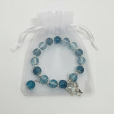 beaded bracelet with butterfly charm 