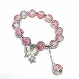 beaded bracelet with butterfly charm 