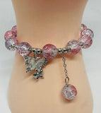 beaded bracelet with butterfly charm 