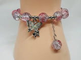 beaded bracelet with butterfly charm 