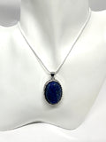 Lapis Lazuli Oval Cabochon Pendant with Necklace Chain
