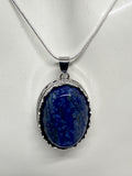 Lapis Lazuli Oval Cabochon Pendant with Necklace Chain