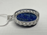 Lapis Lazuli Oval Cabochon Pendant with Necklace Chain
