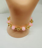 pink beaded bracelet with butterfly uk