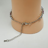 Silver Pink Blossom Crystal Bracelet