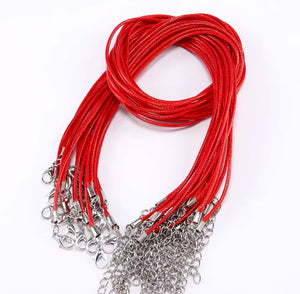 Red Colour Waxed Cord Necklaces