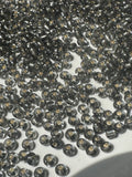 Grey Glass Seed Beads with a gold lining, 2mm