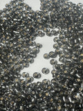 Grey Glass Seed Beads with a gold lining, 2mm