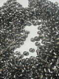 Grey Glass Seed Beads with a gold lining, 2mm