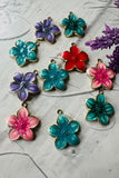 gold enamel flower pendants